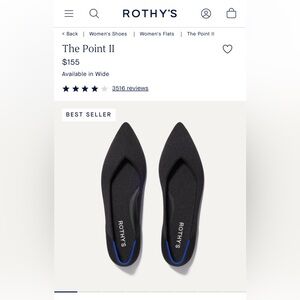 Rothy's Women's Black Pointed Flats